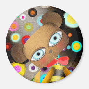 Imã Urso Abelha Retro