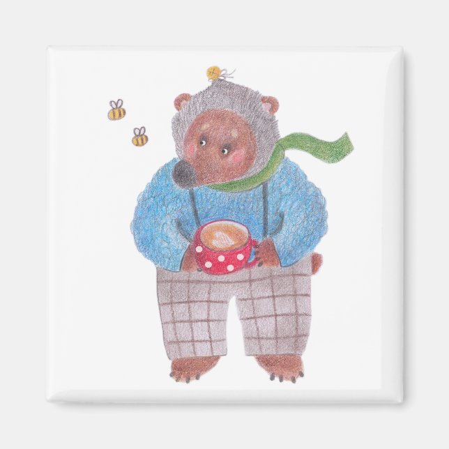 Imã Urso, abelhas e cappuccino (Frente)