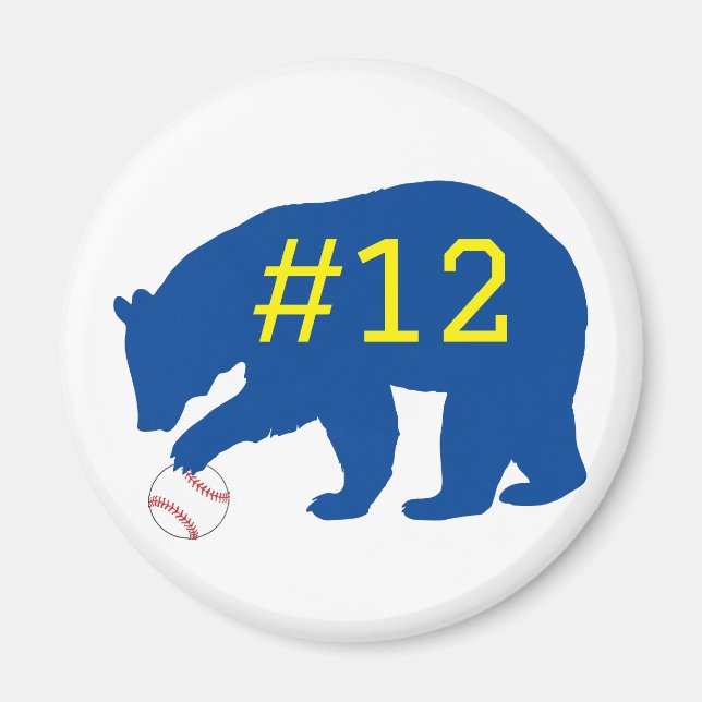 Imã Urso Azul com Softball/ Baseball Magnet com Não. (Frente)