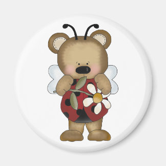 Imã Urso Bebê Dama Bug Com Daisy