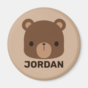 Imã Urso Castanho Bonito com Nome Personalizado