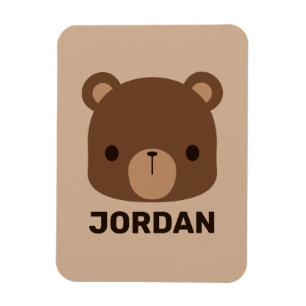 Ímã Urso Castanho Bonito com Nome Personalizado