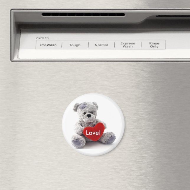 Imã Urso cinza Com Coração (In Situ (Dishwasher))
