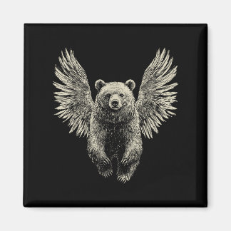 Imã Urso com Anjo Retro Trabalho de arte Flyin
