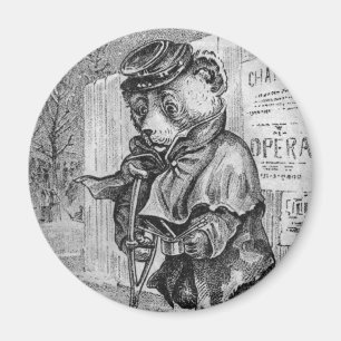 Imã Urso coxo - letra L - urso de ursinho do vintage