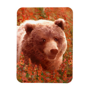 Ímã Urso Cub do urso na arte dos animais selvagens da