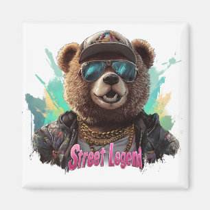 Imã Urso da Legenda das Ruas - Design de Gráfico Legal