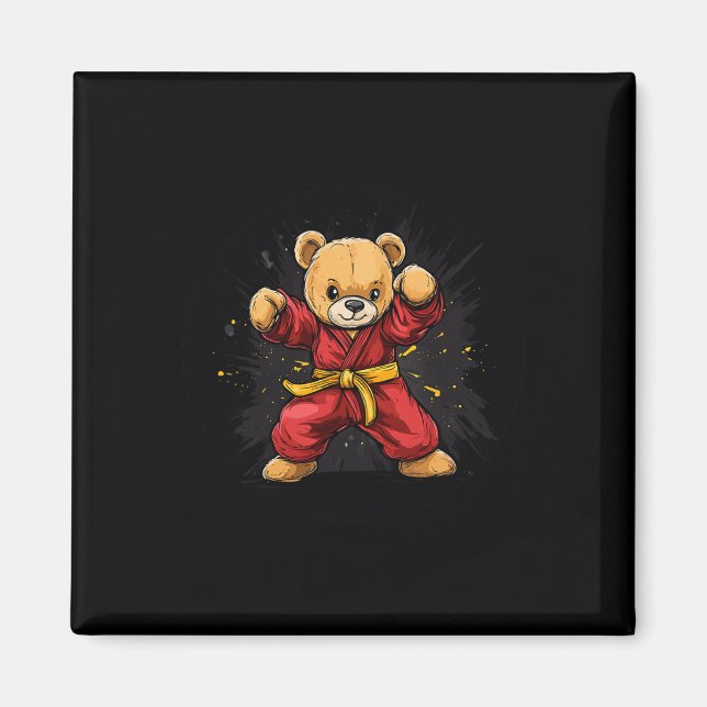 Imã Urso de Karatê com Poder e Precisão para Crianças  (Frente)