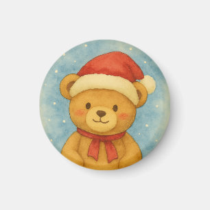 Imã Urso de Natal em uma Terra Maravilhosa de Neve