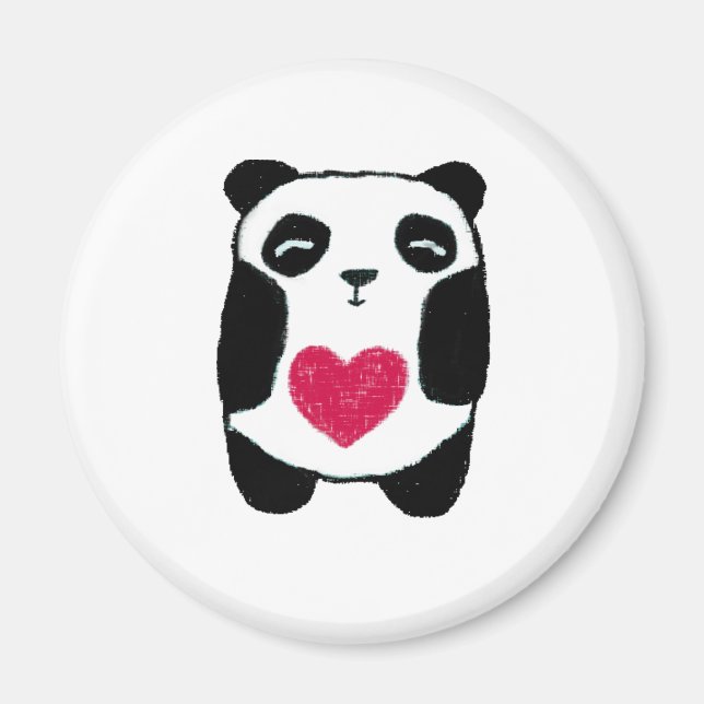 Imã Urso de Panda com um ímã cardíaco (Frente)