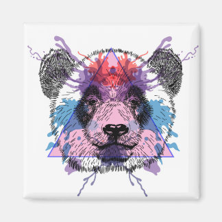 Imã Urso de Panda Geométrico