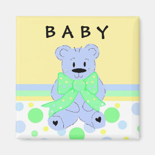 Imã Urso de pelúcia azul para novo bebê