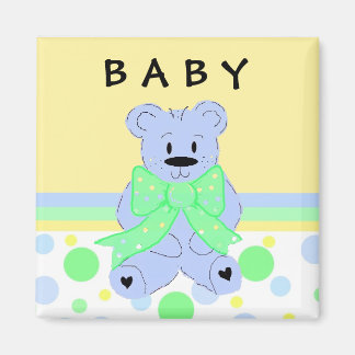 Imã Urso de pelúcia azul para novo bebê