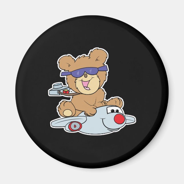 Imã urso de pelúcia de férias no avião (Frente)