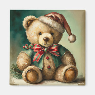 Imã Urso de pelúcia de Natal vintage