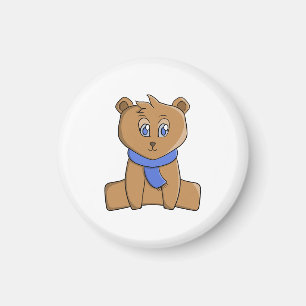 Imã Urso de pelúcia vestindo lenço azul