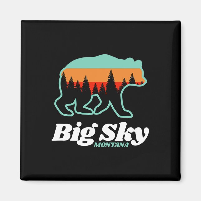 Imã Urso de Snowboard do Big Sky Montana (Frente)