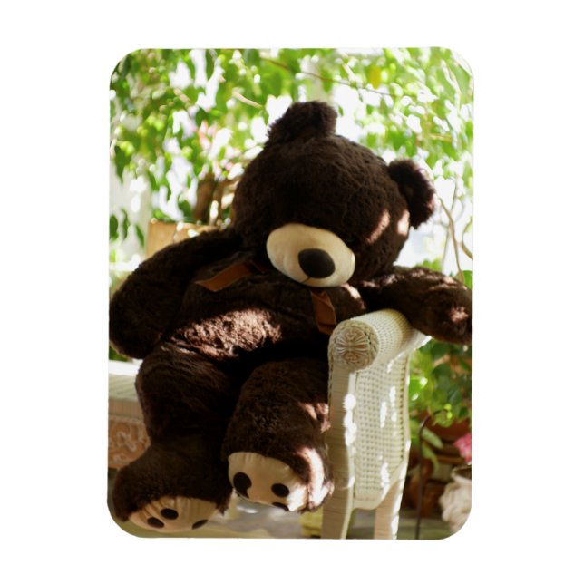 Ímã Urso de Teddy Gigante a Relaxar no Paraíso (Vertical)