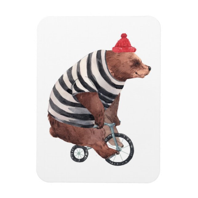 Ímã Urso Divertido Bicicleta (Vertical)