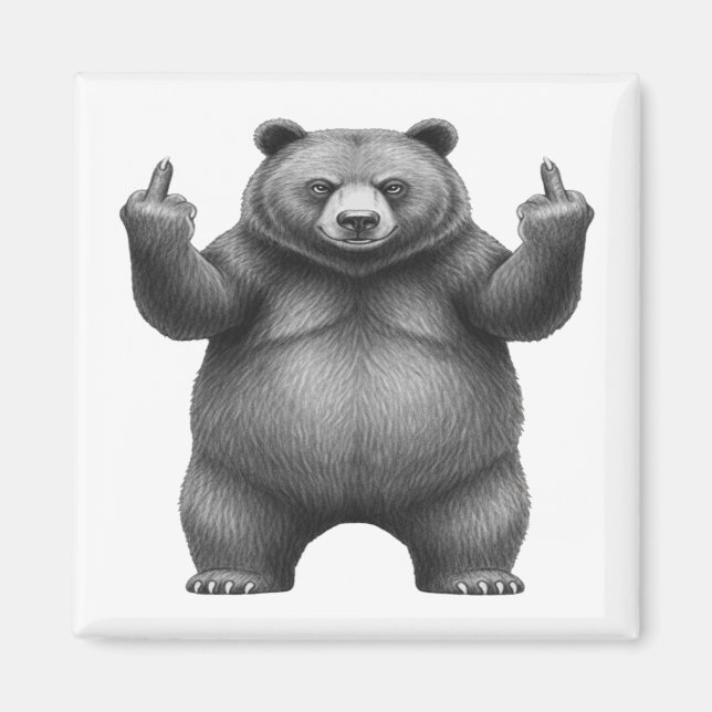 Imã Urso do Dedo do Meio Duplo (Frente)