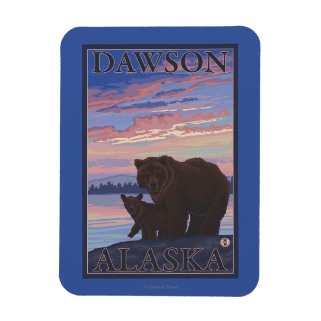Ímã Urso e Cub - Dawson, Alaska (Vertical)