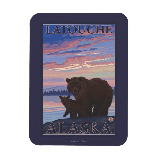 Ímã Urso e Cub - Latouche, Alasca (Vertical)