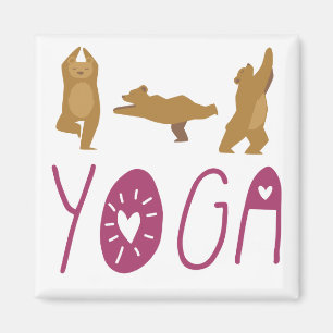 Imã Urso Engraçado Yoga Posse