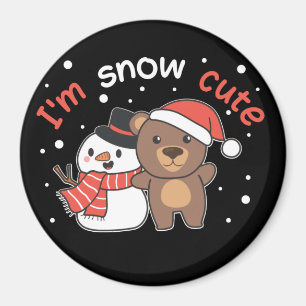 Imã Urso, eu sou o Magneta de Neve Cute Snowman