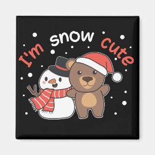 Imã Urso, eu sou o Magneta de Neve Cute Snowman