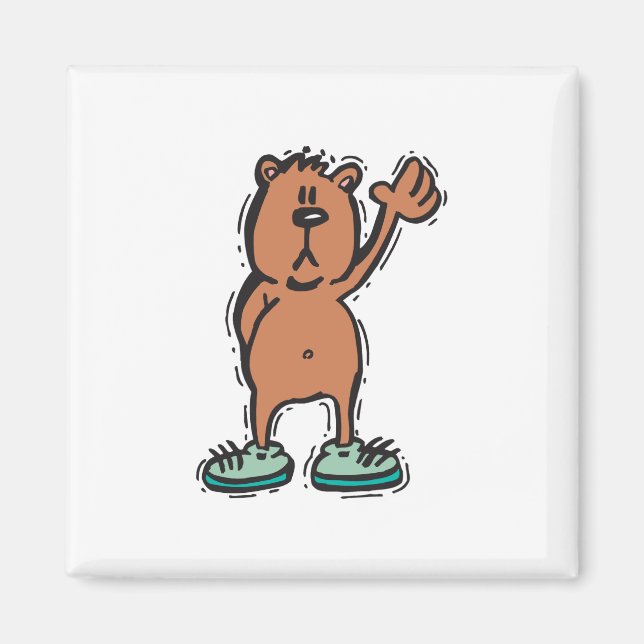 Imã urso fofo acenando de tênis (Frente)