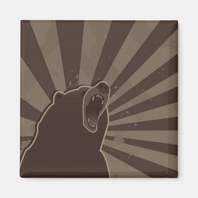 Imã Urso Grunge (Frente)