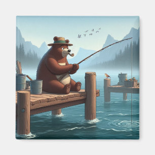 Imã Urso montanhês rústico e vintage ao ar livre