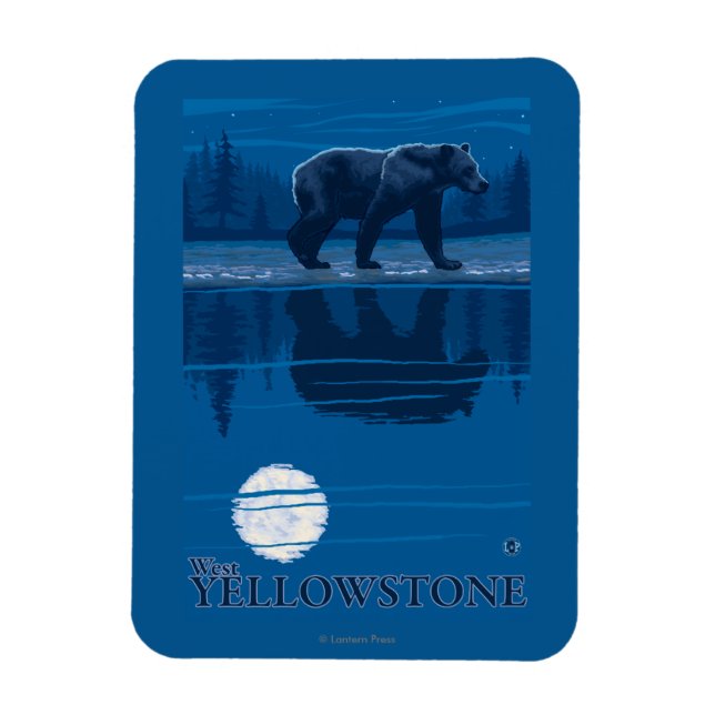 Ímã Urso na Lua - West Yellowstone, Montana (Vertical)