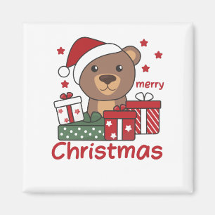 Imã Urso Natal Presente Urso Ursos de Inverno