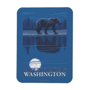 Ímã Urso no luar - padeiro da montagem, Washington
