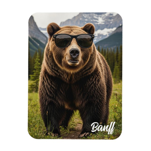Ímã Urso no Sunglass Banff National Park Canadá (Vertical)