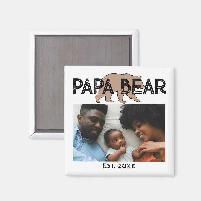 Imã Urso Pai Ano de Fundação Foto (Front/Back)