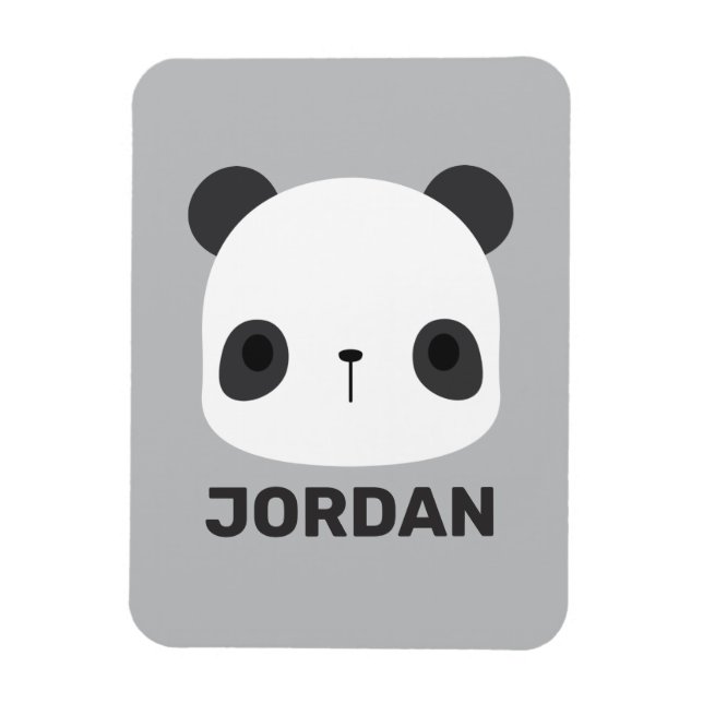Ímã Urso Panda Bonito com Nome Personalizado (Vertical)