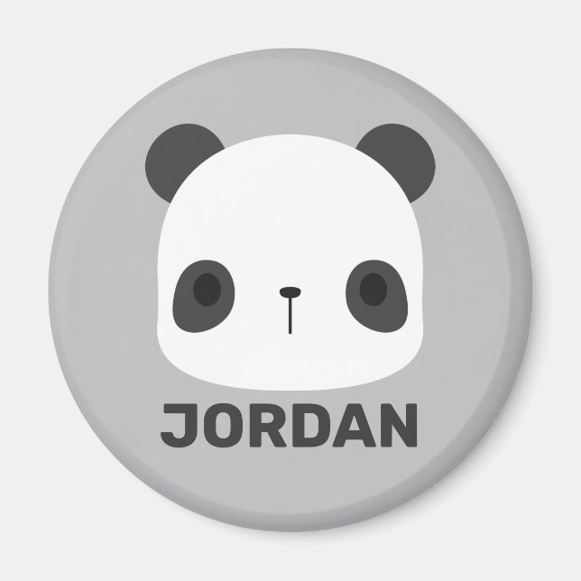 Imã Urso Panda Bonito com Nome Personalizado (Frente)