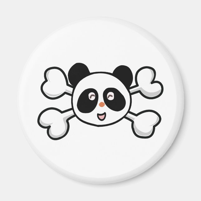 Imã urso panda Caveira e Crossbones (Frente)