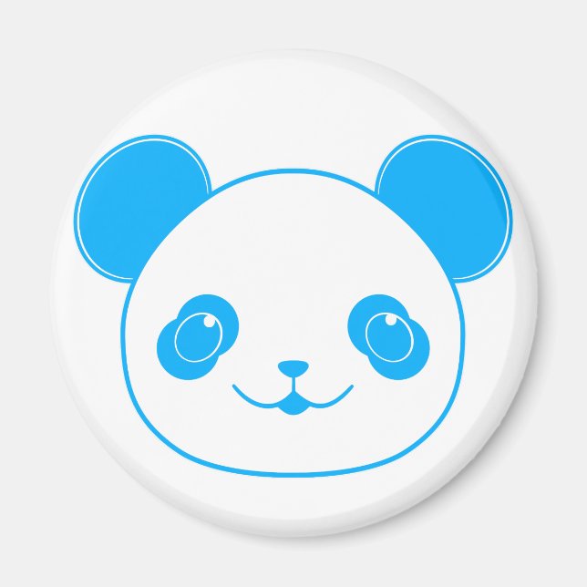 Imã Urso Panda de Kawaii Azul (Frente)