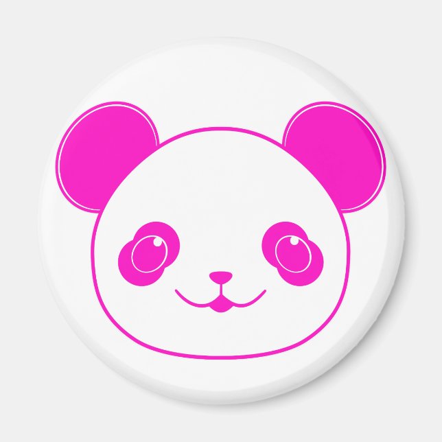 Imã Urso Panda de Kawaii Rosa (Frente)