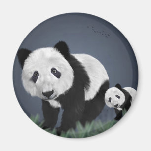 Imã urso panda fofo animal de estimação preto branco d