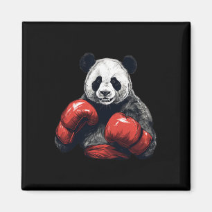 Imã Urso Panda Vestindo Luvas De Boxim - Boxing Engraç