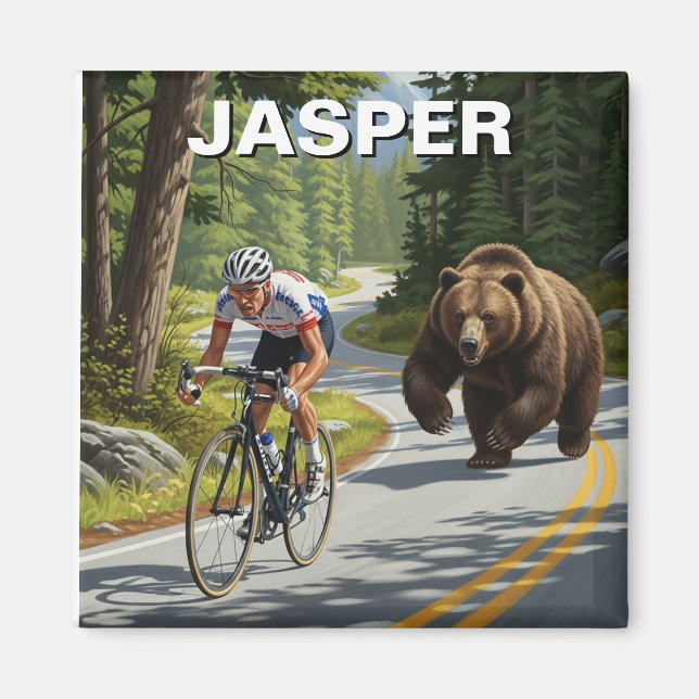 Imã Urso perseguindo o ciclista Jasper Canada (Frente)