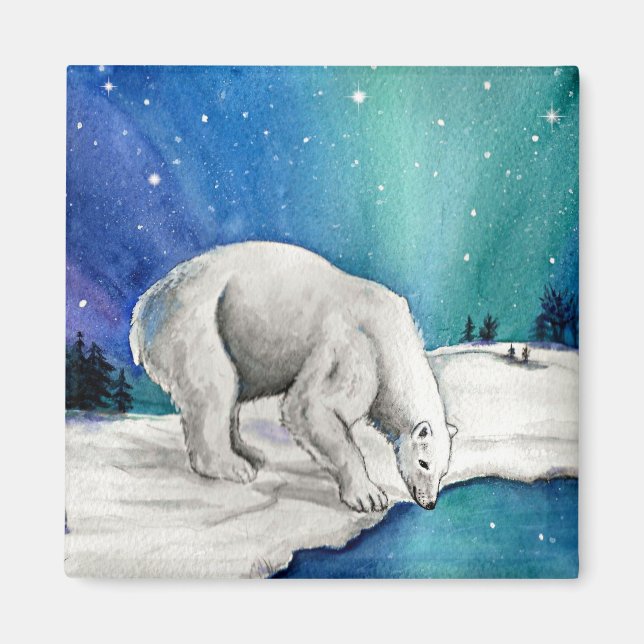 Imã Urso Polar Aurora (Frente)
