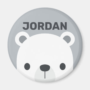 Imã Urso Polar Bonito com Nome Personalizado
