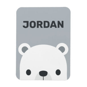 Ímã Urso Polar Bonito com Nome Personalizado