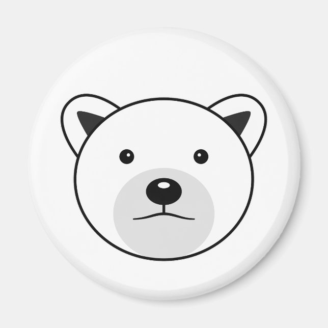 Imã Urso Polar de Cartoon Bonito (Frente)