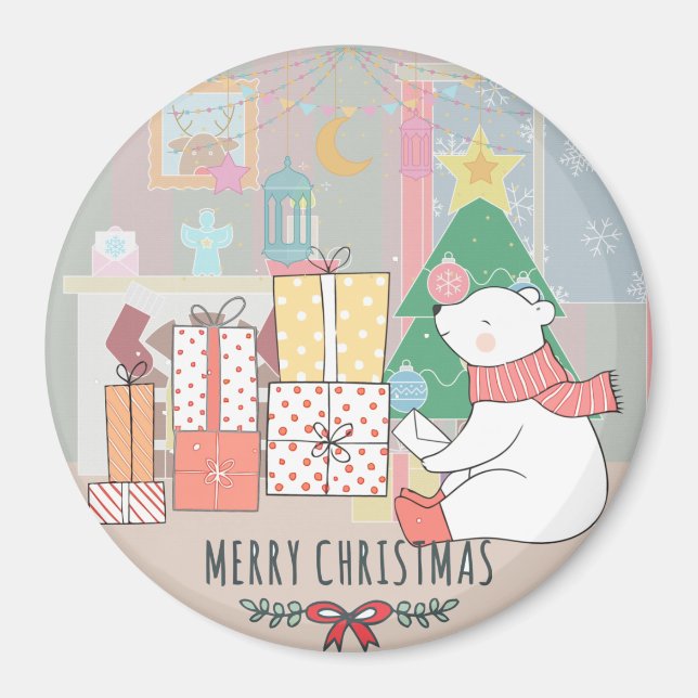 Imã Urso Polar de Natal (Frente)